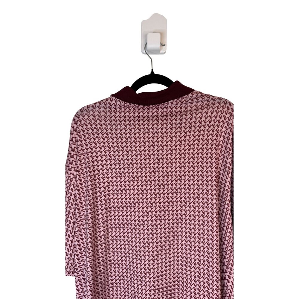NWT Walter Hagen Men's XXL Houndstooth Pink Polo Shirt Golf Tee Time Print - Picture 10 of 16